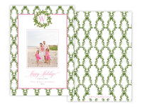 Holiday Card: Pink Chinoiserie Wreath