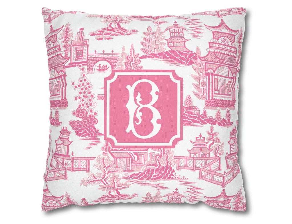 Pink Chinoiserie Personalized Pillow