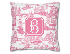 Pink Chinoiserie Personalized Pillow