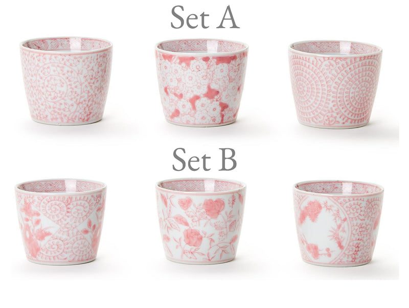 Pink & White Petite Cachepots, Set of 3