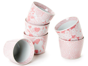 Pink & White Petite Cachepots, Set of 3