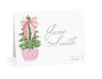 Carnation Christmas Tree Place Cards