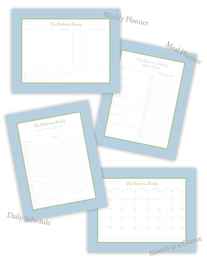 Powder Blue & Carnation Weekly Planner