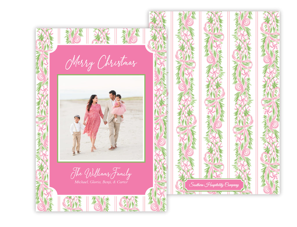 Holiday Card: Preppy Peppermints Pink
