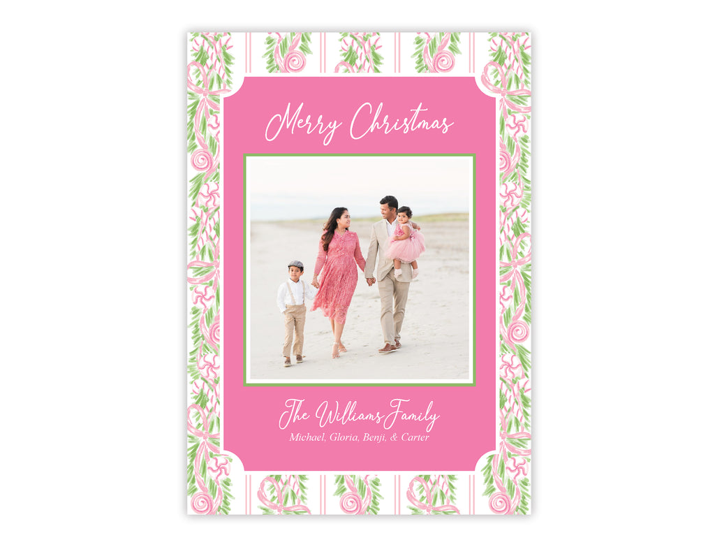 Holiday Card: Preppy Peppermints Pink