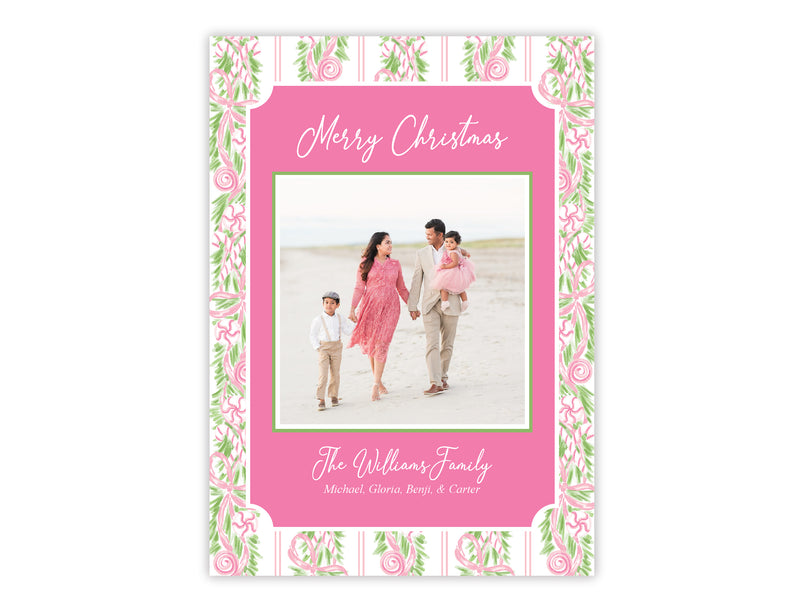 Holiday Card: Preppy Peppermints Pink