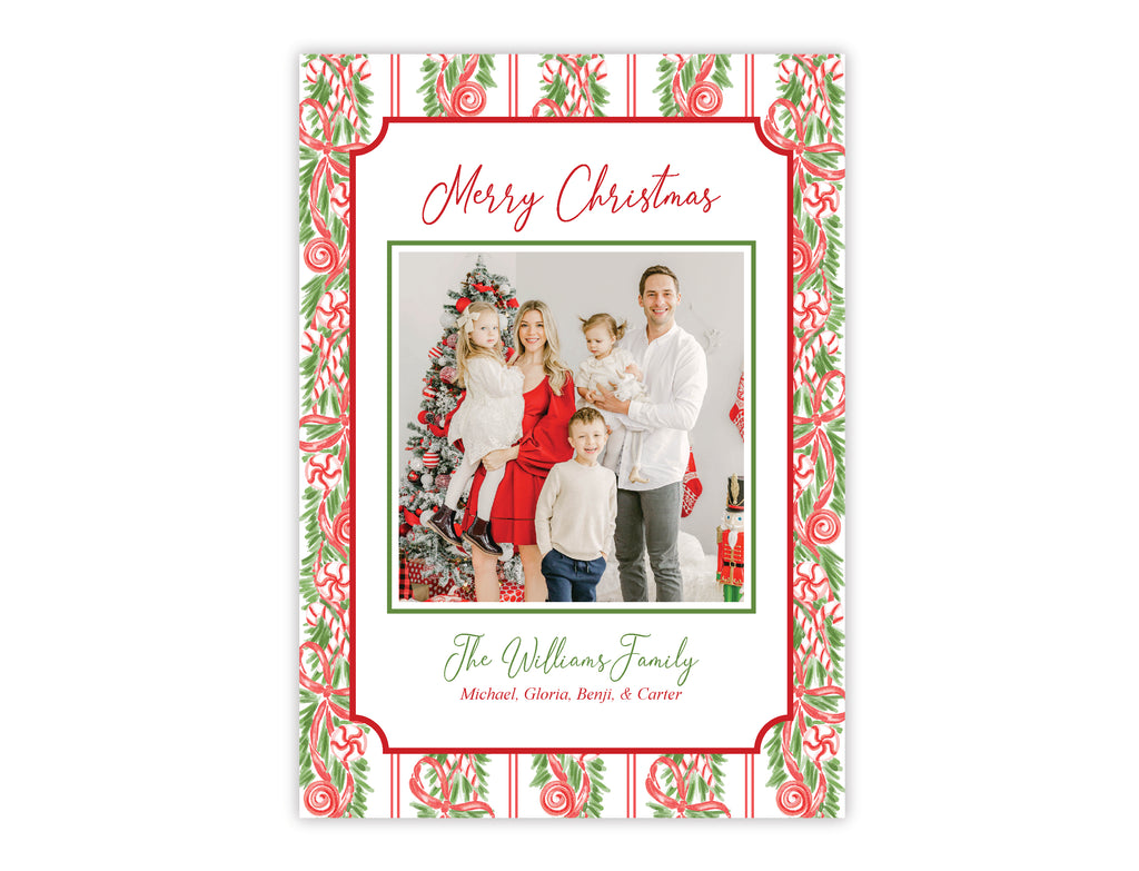 Holiday Card: Preppy Peppermints Red