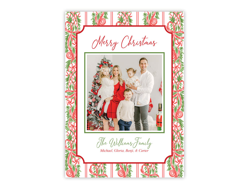 Holiday Card: Preppy Peppermints Red