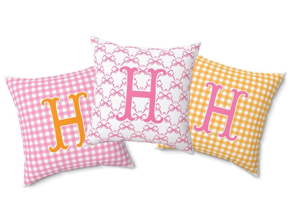 Preppy Pumpkin Patch Coordinating Personalized Pillow