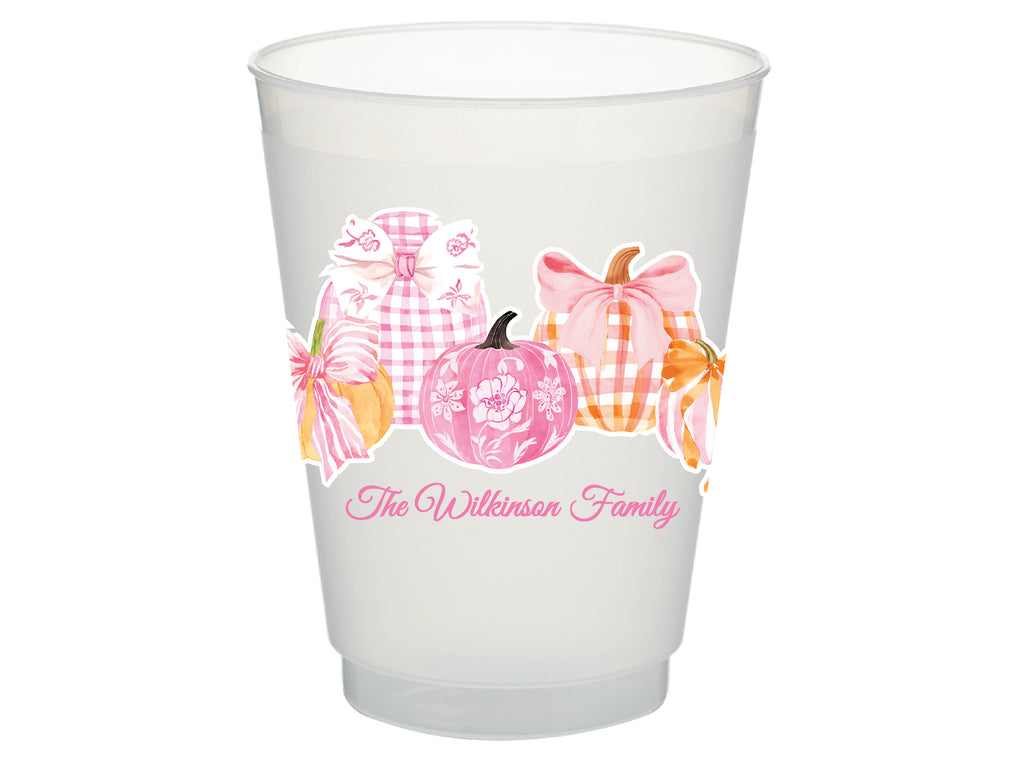 Preppy Pumpkin Patch Personalized Frosted Cups