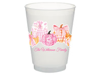Preppy Pumpkin Patch Personalized Frosted Cups