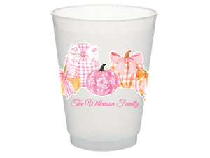 Preppy Pumpkin Patch Personalized Frosted Cups