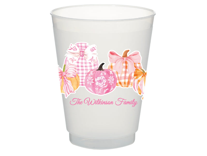 Preppy Pumpkin Patch Personalized Frosted Cups