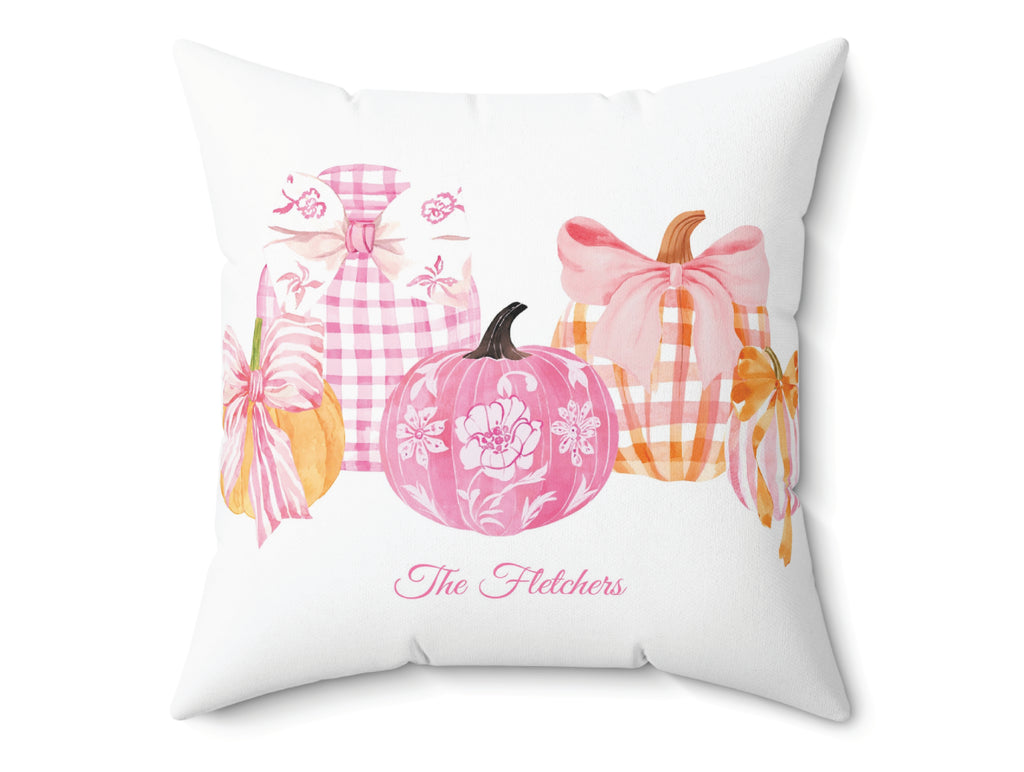 Preppy Pumpkin Patch Personalized Pillow
