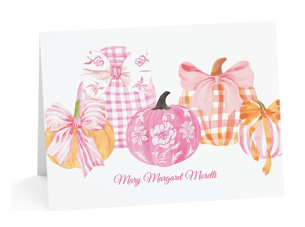 Preppy Pumpkin Patch Fold-Over Stationery