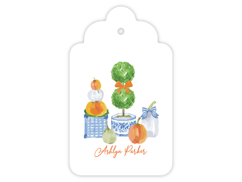 Pumpkin Topiary Gift Tags, Set of 20
