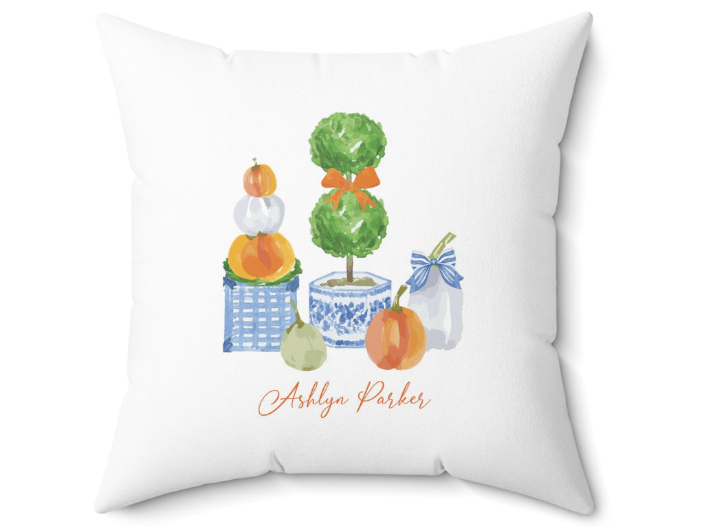 Pumpkin Topiary Personalized Pillow