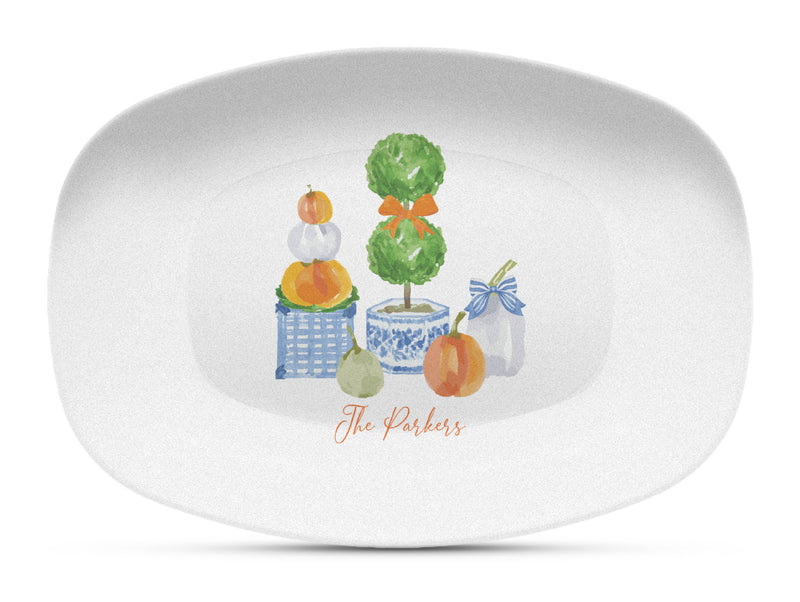 Pumpkin Topiary Shatterproof Platter