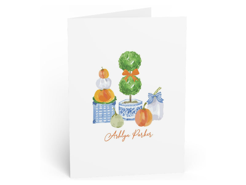 Pumpkin Topiary Fold-Over Stationery
