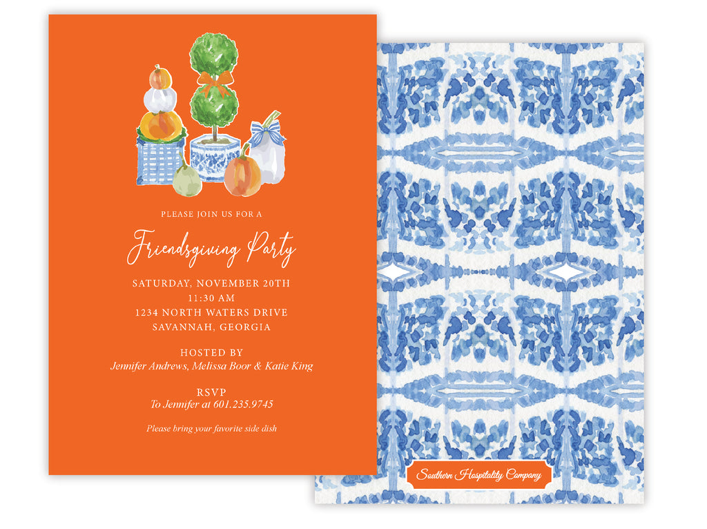 Pumpkin Topiary Invitation