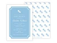 Baby Shower Blue Rattle Invitation