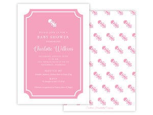 Rattle Baby Shower Pink Invitation