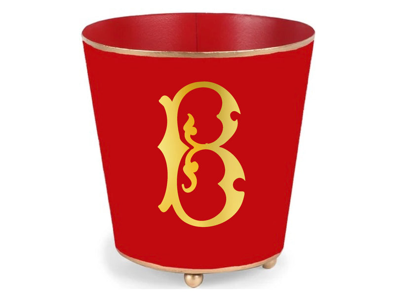 Red & Gold Round Cachepot