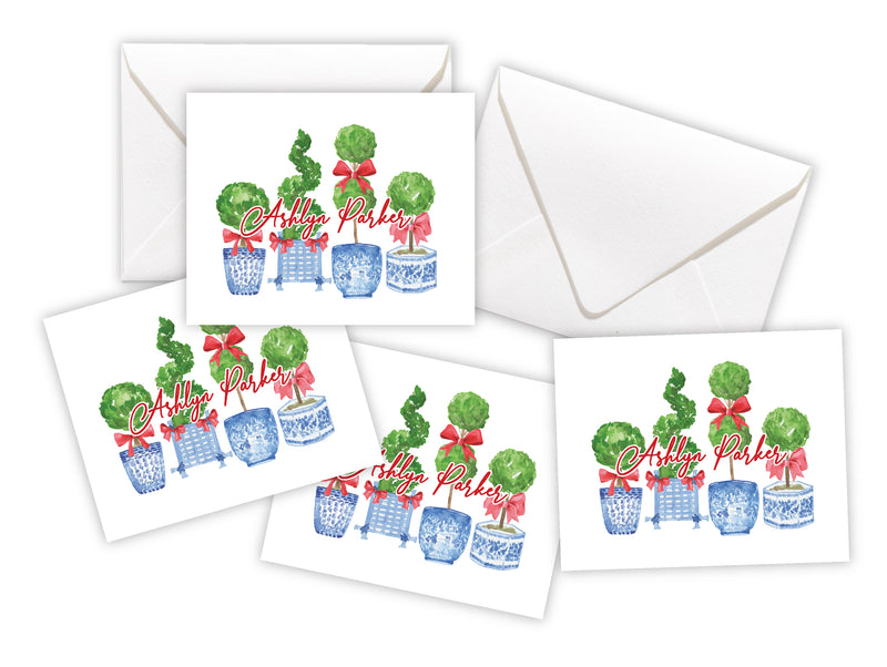 Red Topiary Enclosure Cards