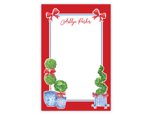 Red Topiary Notepad