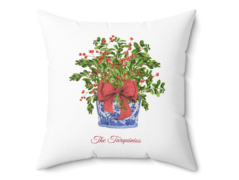 Red Winterberry Personalized Pillow