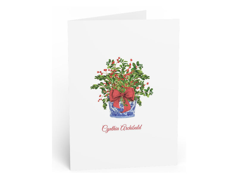 Red Winterberry Fold-Over Stationery