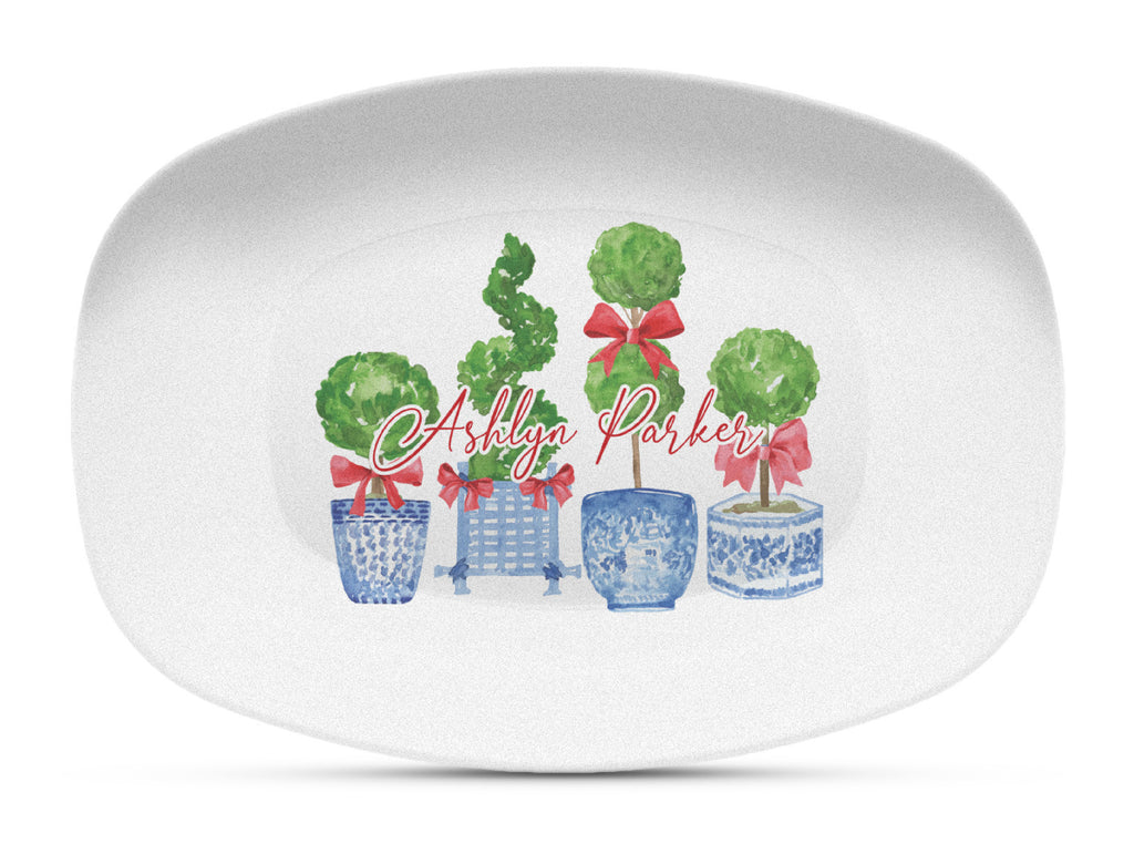 Red Topiary Shatterproof Platter