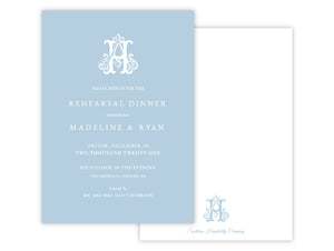 Rehearsal Dinner Monogrammed Invitation