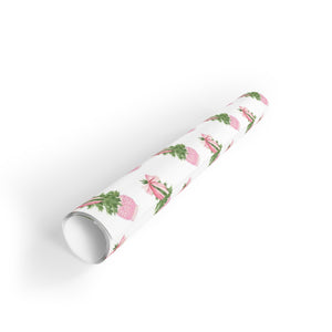 Carnation Christmas Tree Gift Wrap Roll