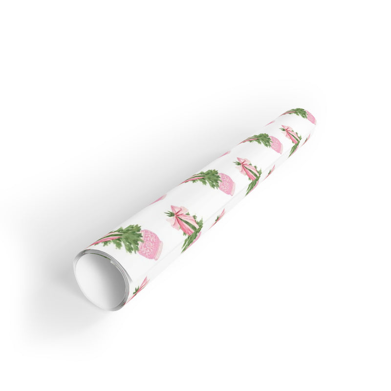 Carnation Christmas Tree Gift Wrap Roll