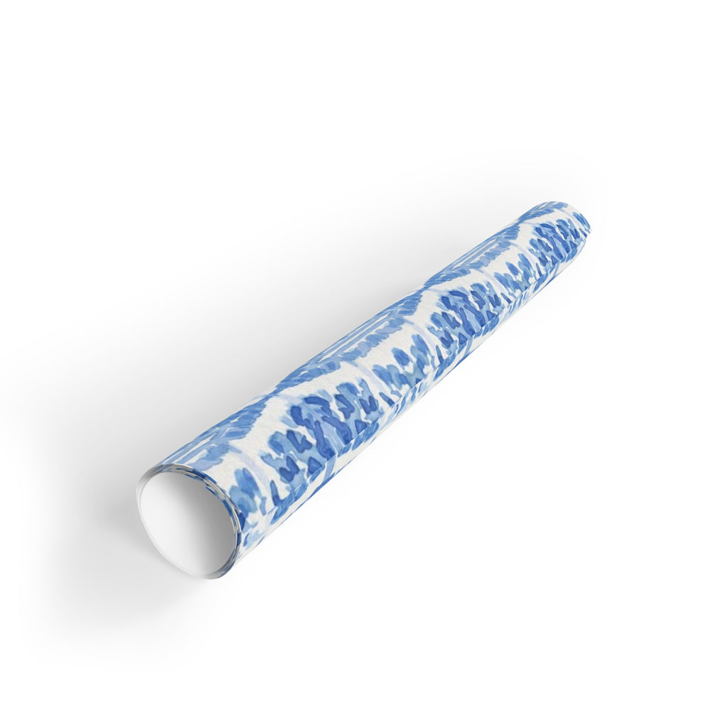 Blue Chinoiserie Watercolor Gift Wrap Roll