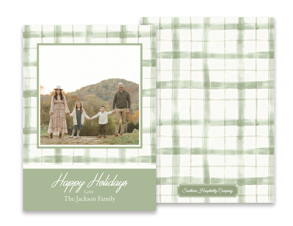 Holiday Card: Sage Plaid