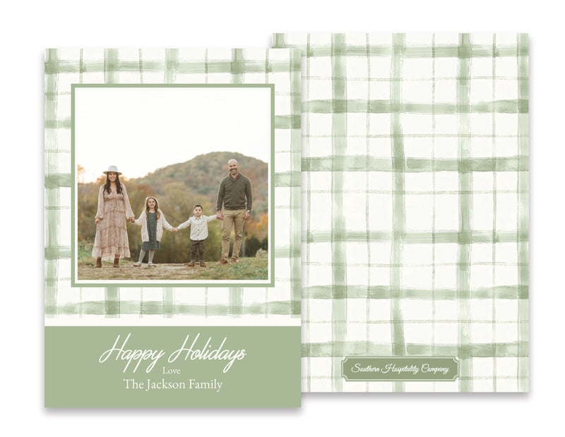 Holiday Card: Sage Plaid
