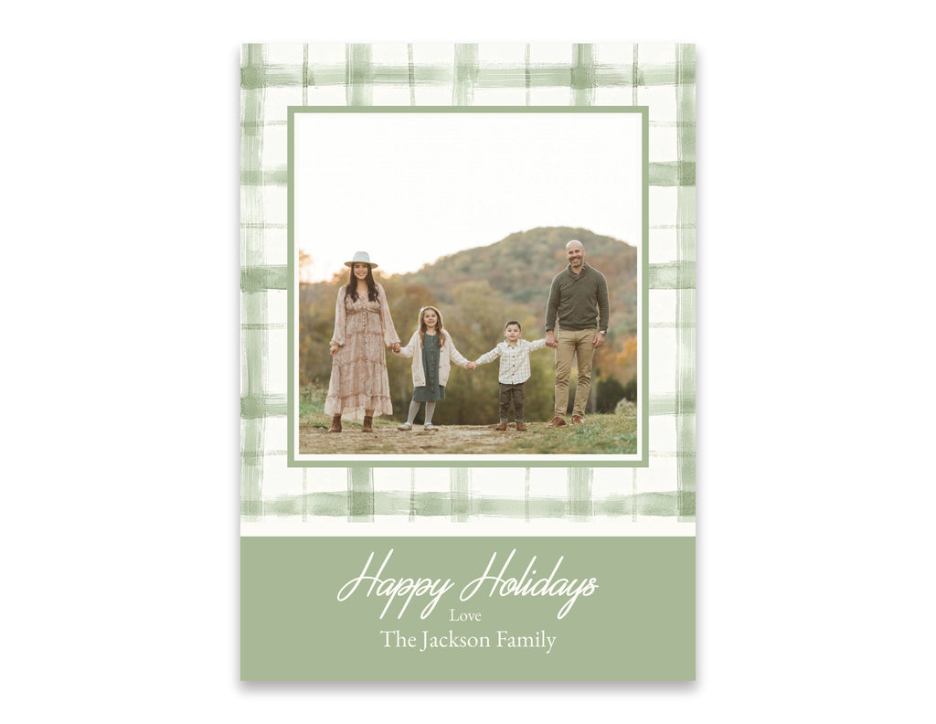 Holiday Card: Sage Plaid