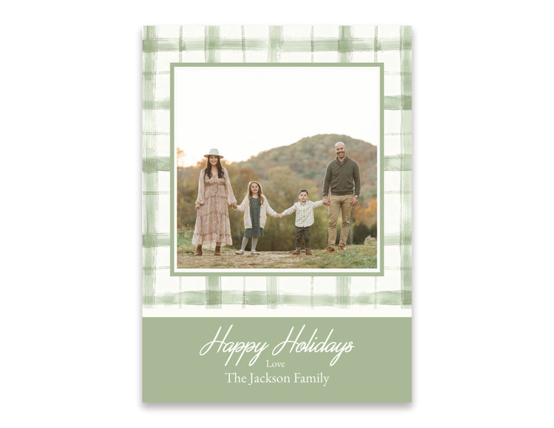 Holiday Card: Sage Plaid