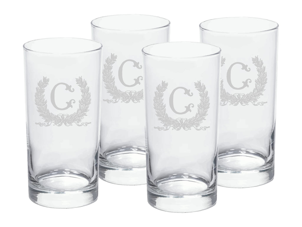 Savannah Wreath Engraved High Ball Glasses