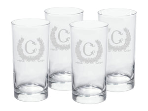 Savannah Wreath Engraved High Ball Glasses