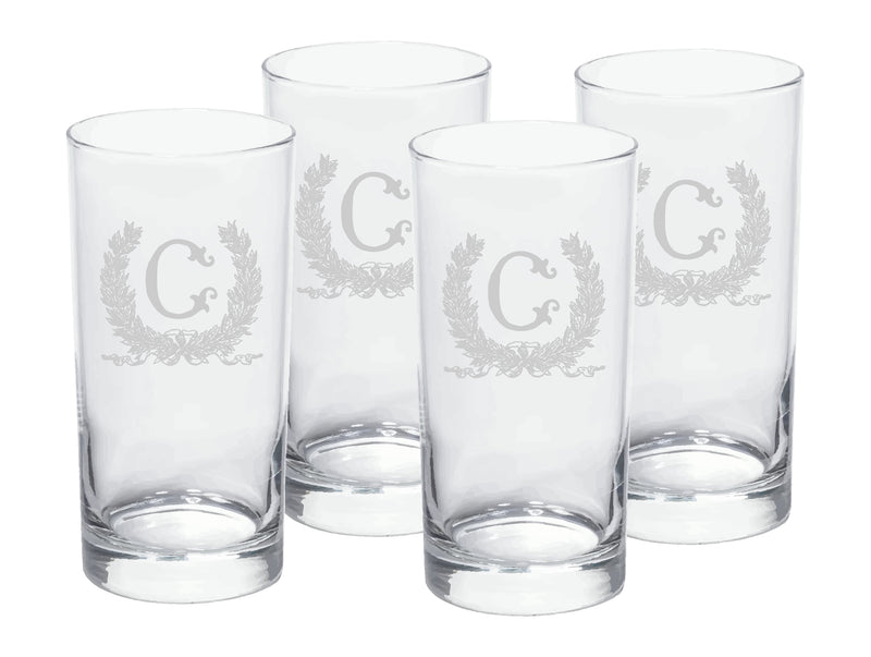 Savannah Wreath Engraved High Ball Glasses