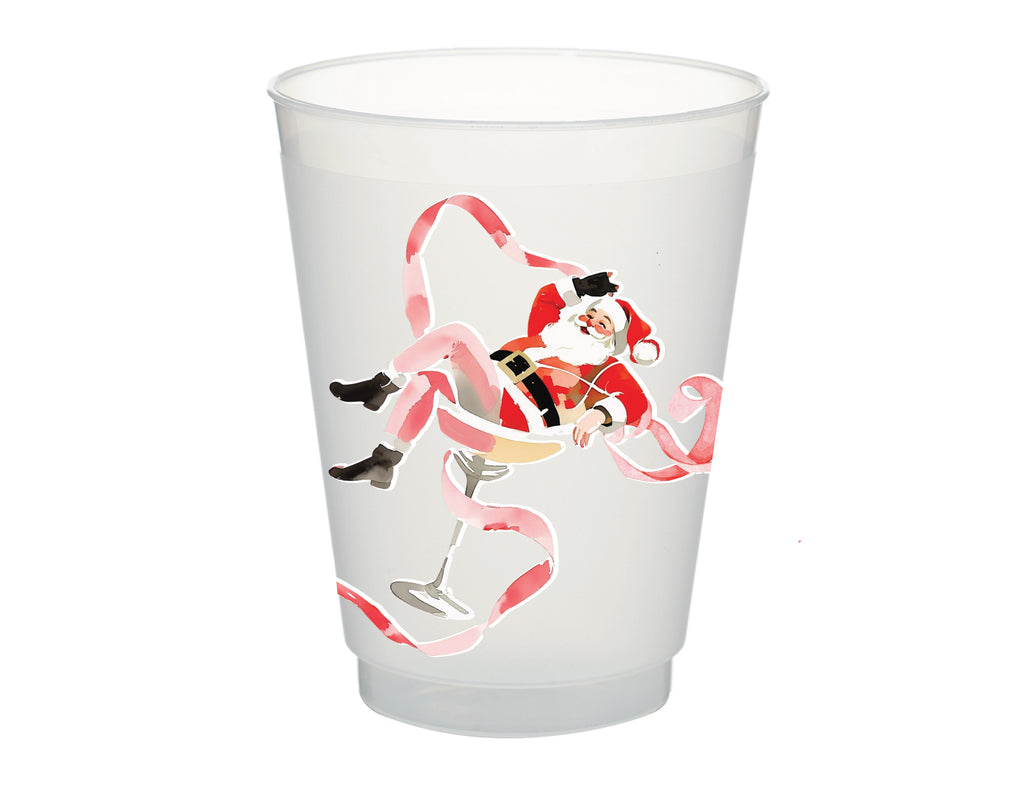Sippin' Santa Frosted Cups, Set of 10