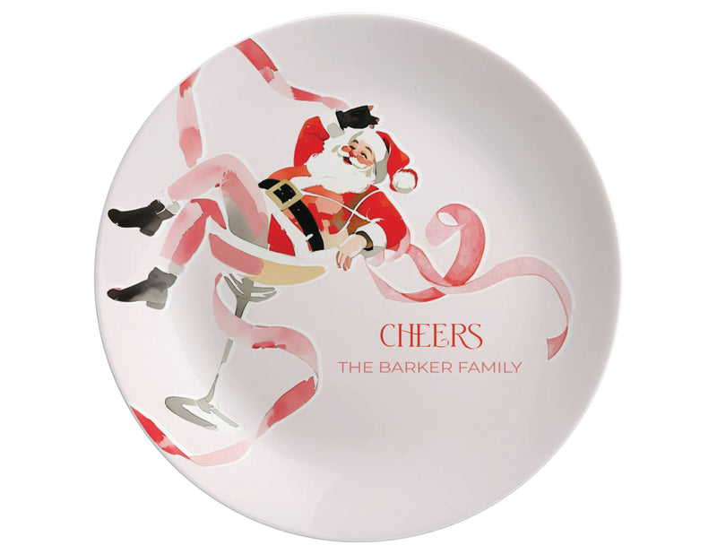 Sippin' Santa Shatterproof Plate