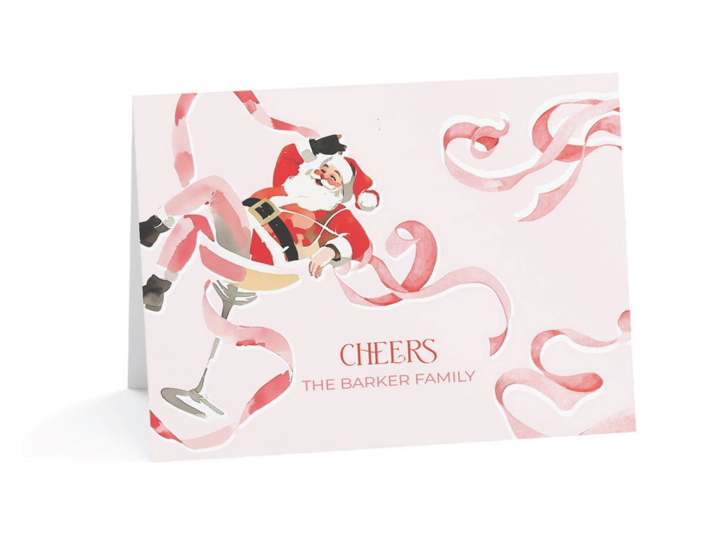 Sippin' Santa Fold-Over Stationery