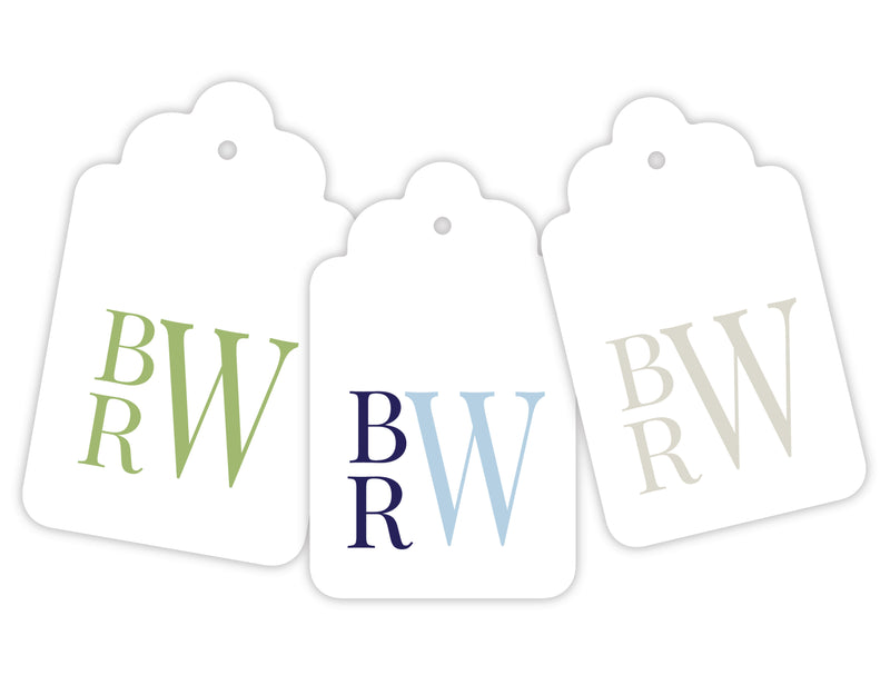 Stacked Monogram Gift Tags, Set of 20