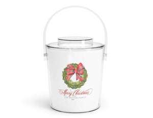 Tartan Bow Wreath Acrylic Ice Bucket