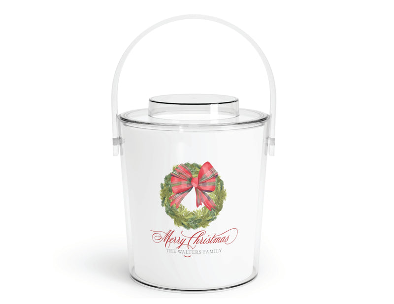 Tartan Bow Wreath Acrylic Ice Bucket