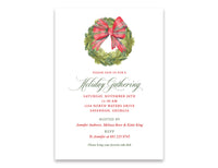 Tartan Bow Wreath Invitation